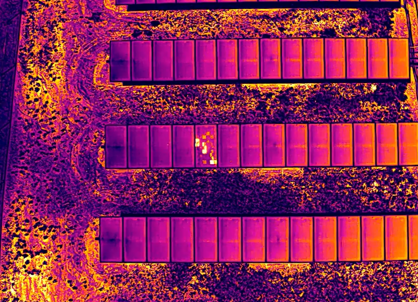 Thermal vs RGB composite showing hotspots