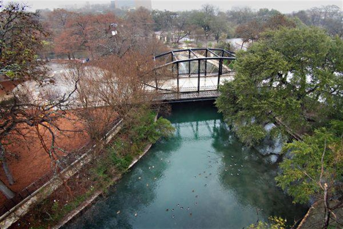 Trails and green space at Brackenridge Park in San Antonio