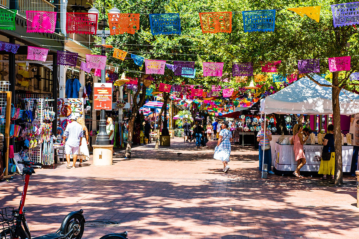 Market Square in San Antonio with shops, culture, and food