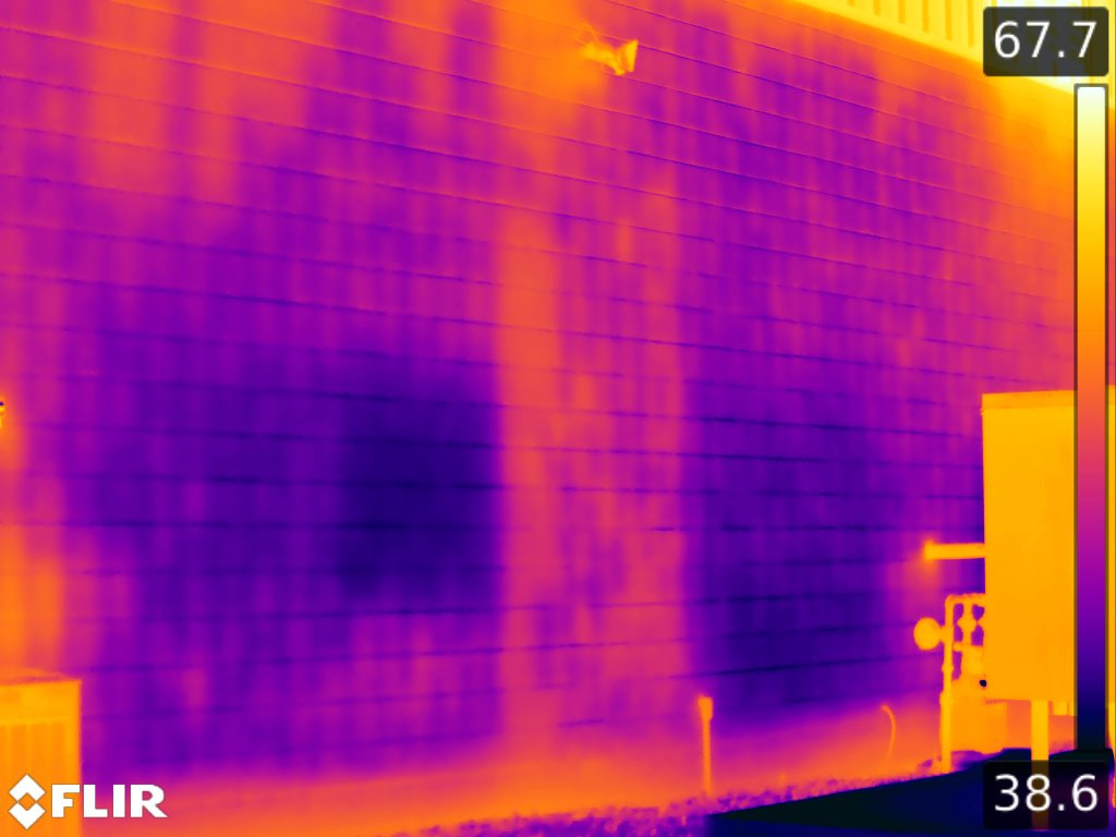 Thermal imaging documenting moisture conditions in construction defect litigation