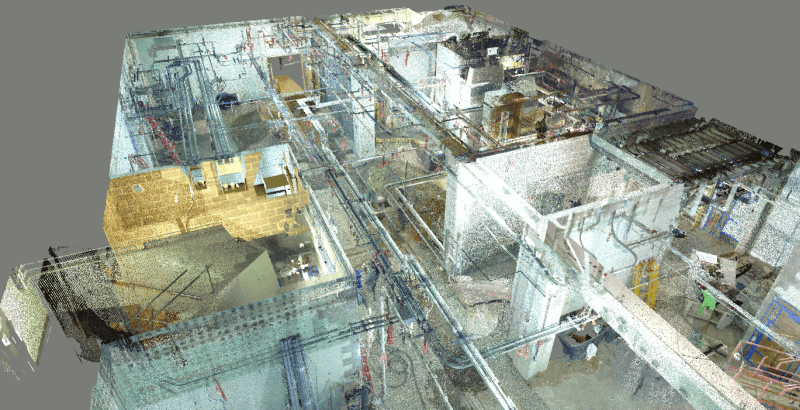 3D point cloud or mesh created from drone and ground capture