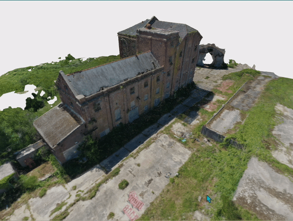 Professional reviewing a 3D model of a site on a computer