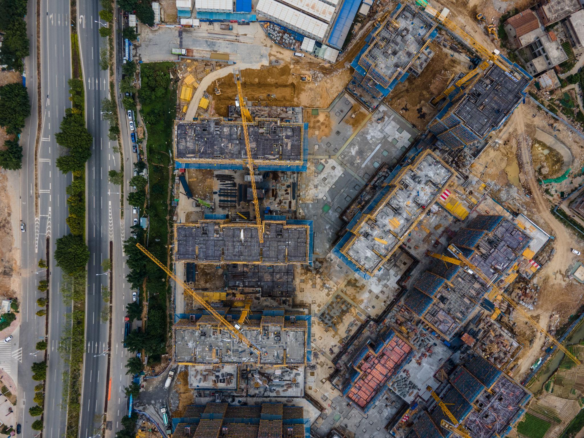 Construction or industrial site before conditions change