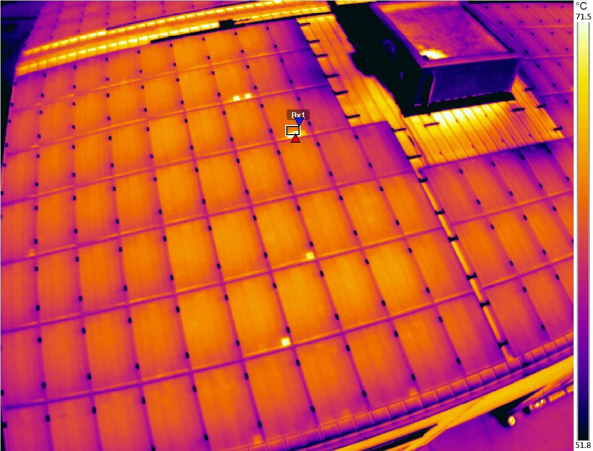 Thermal drone scanning over a solar array