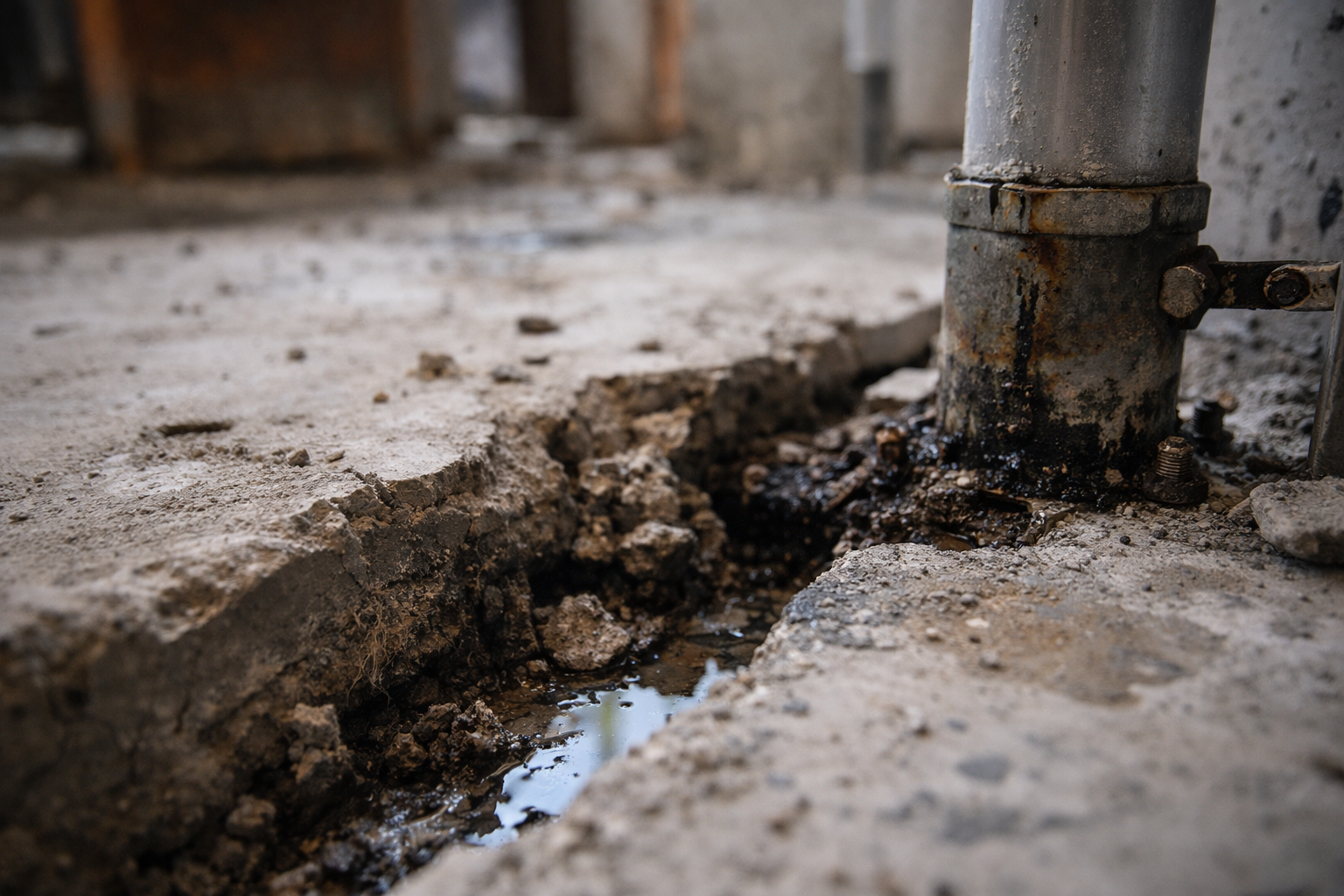 Close up photograph of a site condition without clear orientation