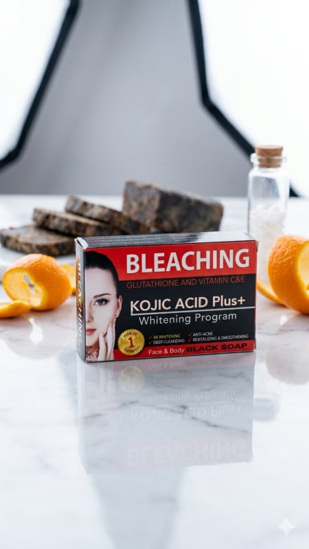 Bleaching Kojic Acid Plus+ Whitening Program Face & Body Black Soap