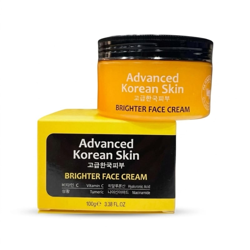 Advanced Korean Skin Korean Brighter Face Cream – Skin Brightening Cream With Vitamin C, Turmeric & Hyaluronic Acid – 100g