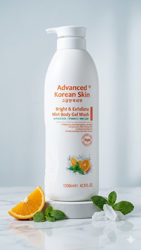 Advanced Korean Skin Bright & Exfoliate Mint Body Gel Wash.Advanced Korean Skin Bright & Exfoliate Mint Body Gel Wash.Advanced Korean Skin Bright & Exfoliate Mint Body Gel Wash.