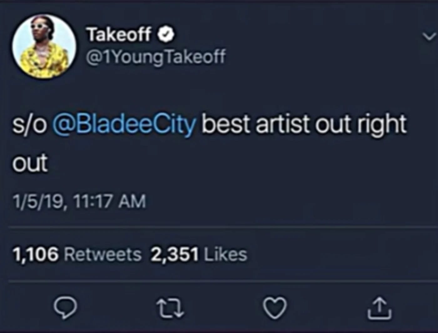 Takeoff shouts out Bladee
