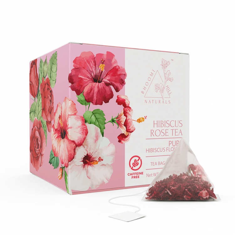 Hibiscus Rose Tea Bags — Caffeine-Free, Skin-Supporting | Bhoomi