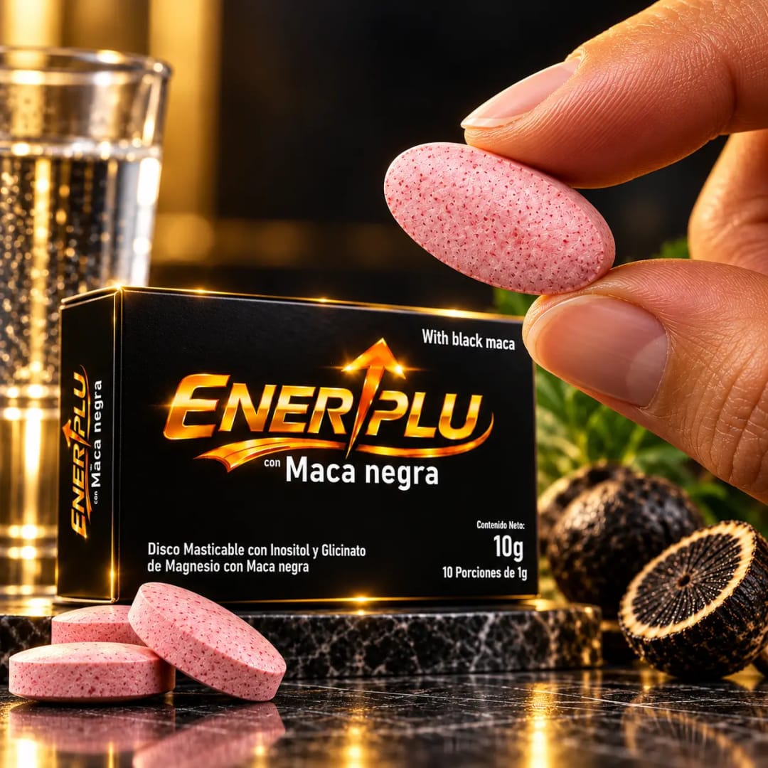Tableta de ENERPLU en la mano