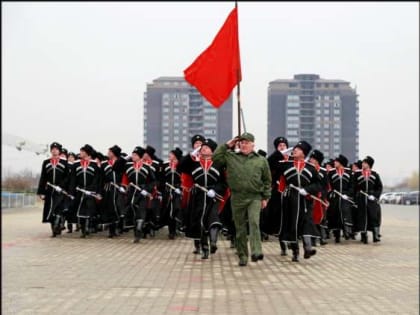 Казаки начали подготовку к военному параду на Красной площади