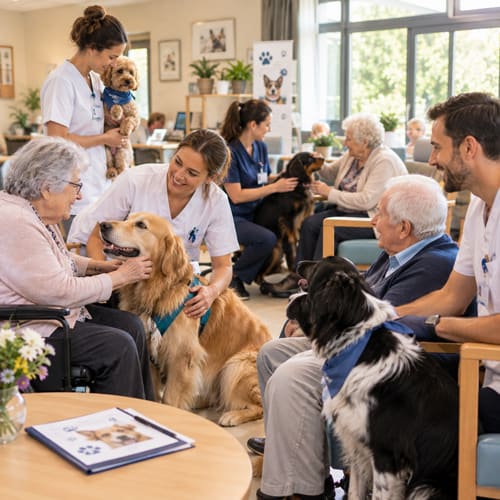 Médiation animale avec les chiens de 4 professionnels