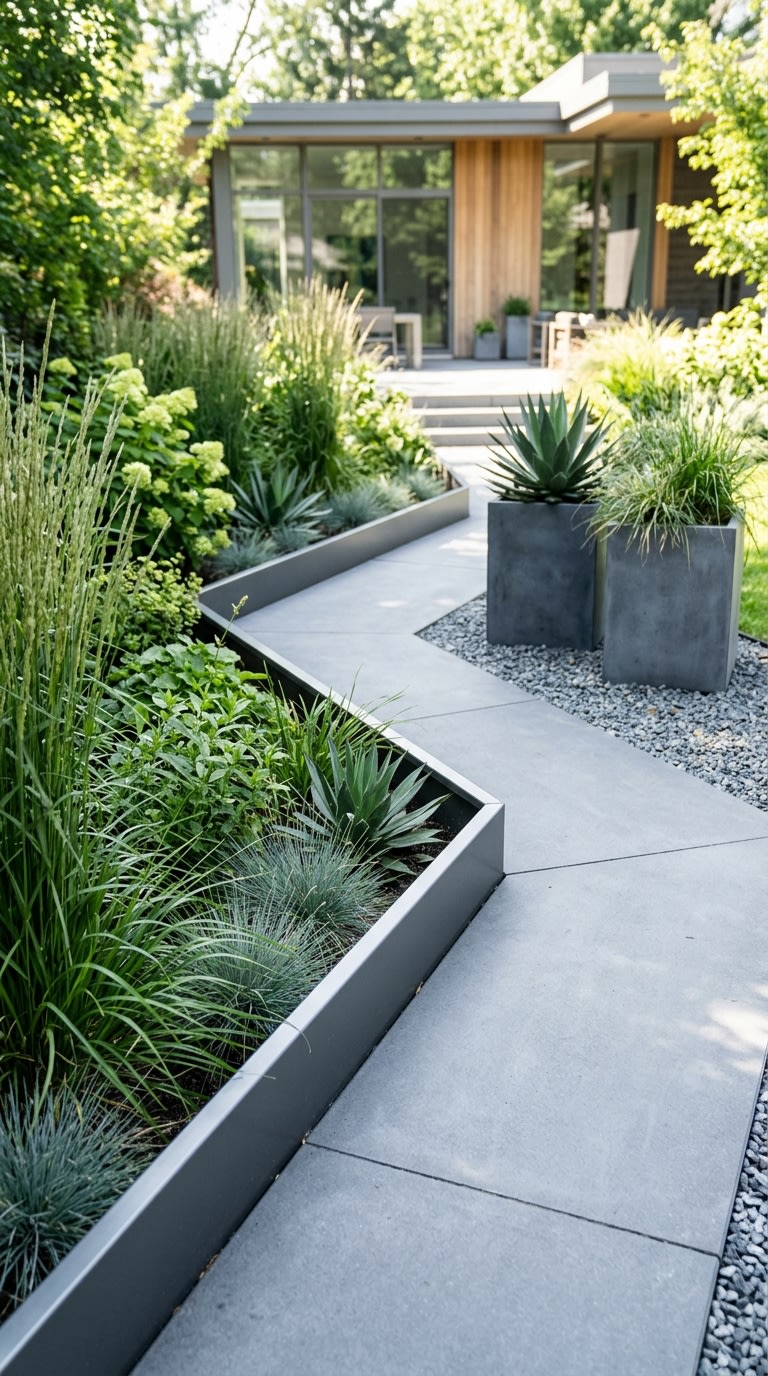 3. Elegant Metal Edging for a Modern Touch