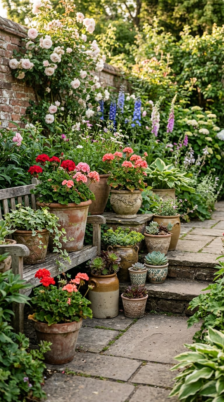 4. Vintage Planters and Pots