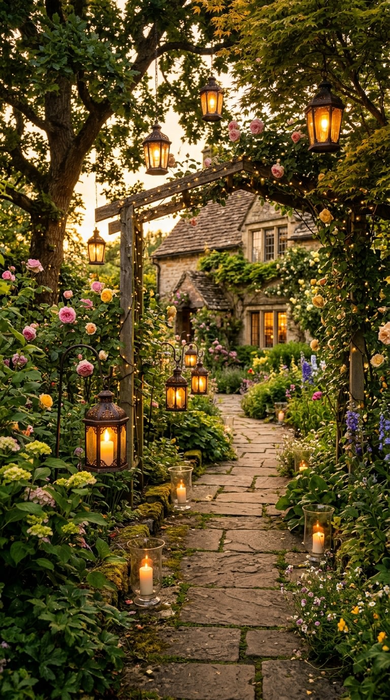 7. Charming Garden Lighting