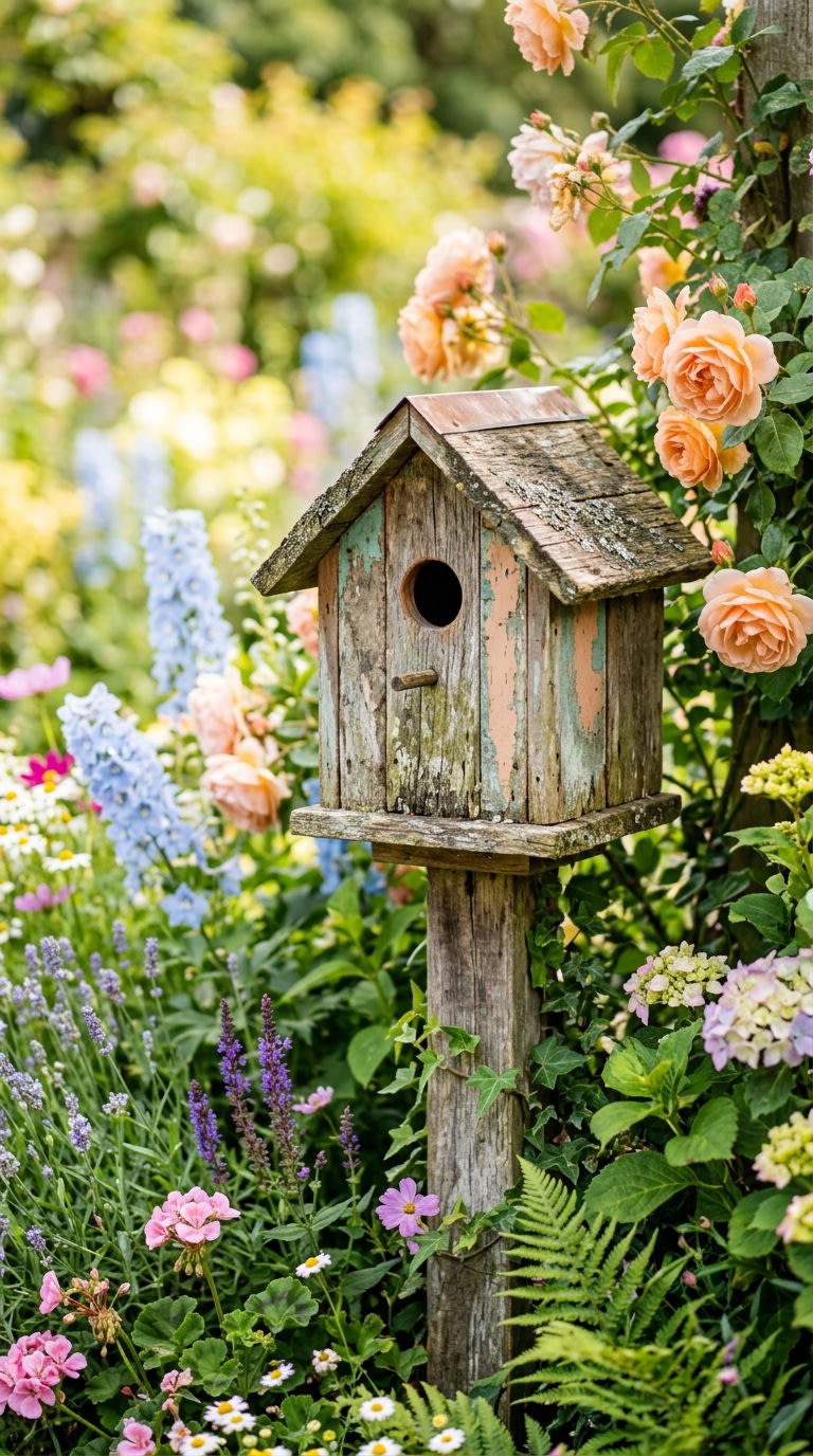 9. Charming Vintage Birdhouses