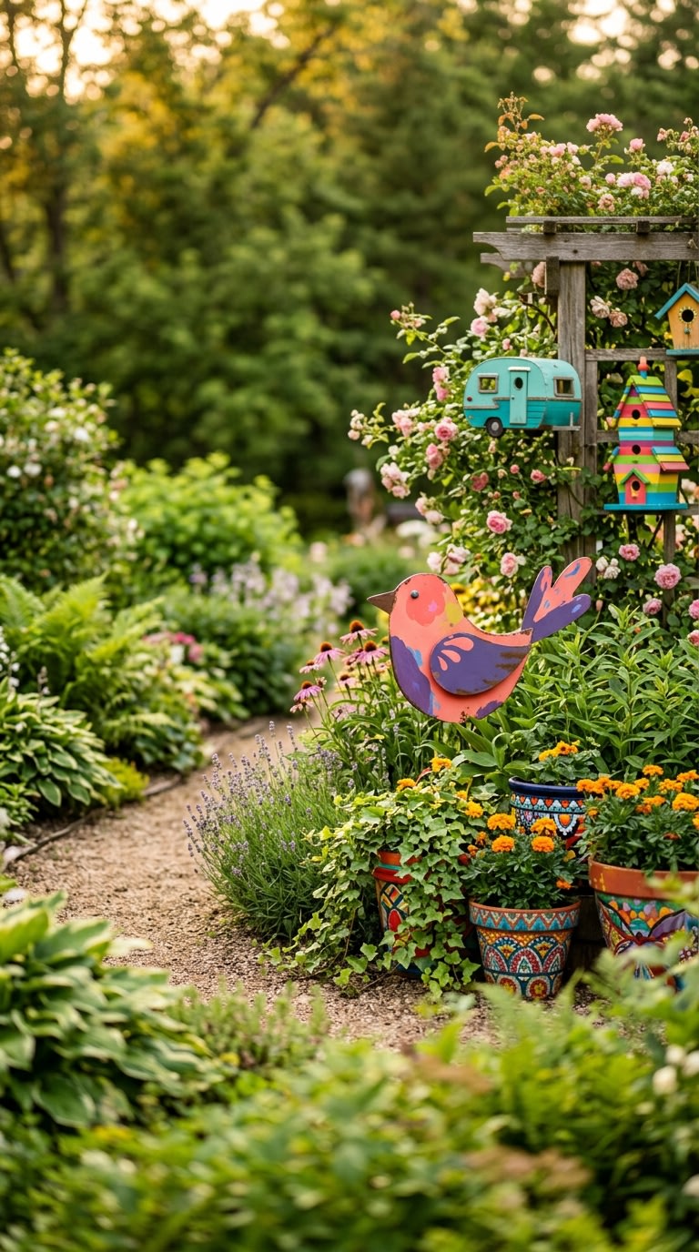 2. Incorporate Whimsical Garden Art