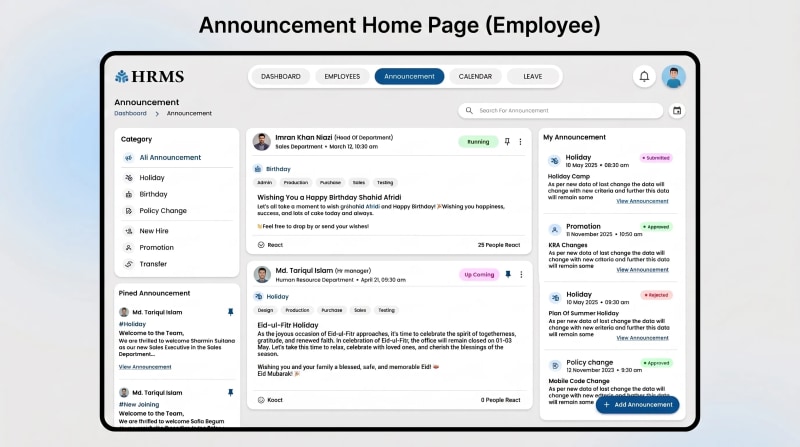 HRM System — screenshot 2