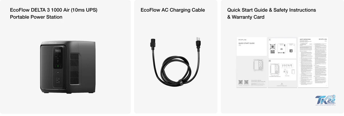 Trạm sạc dự phòng EcoFlow DELTA 3 Air 1000 (10ms UPS) Portable Power Station | 960Wh 500W - Ecoflow Việt Nam