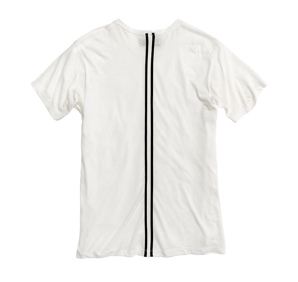 Public school tee white back position