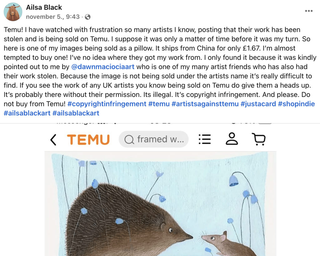 Protect your creative work before and after it gets stolen (by sites like Temu)