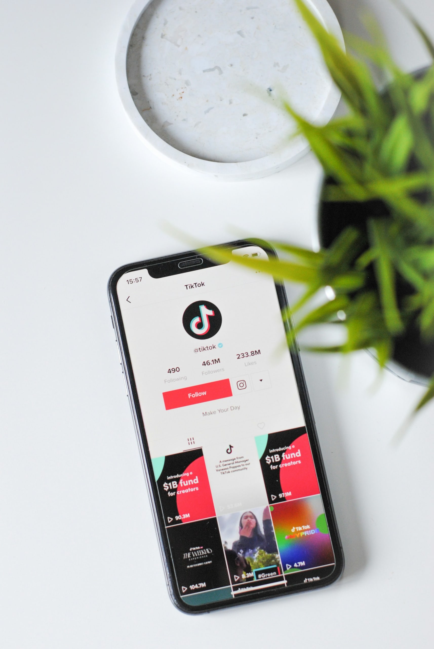 TikTok app open on smartphone