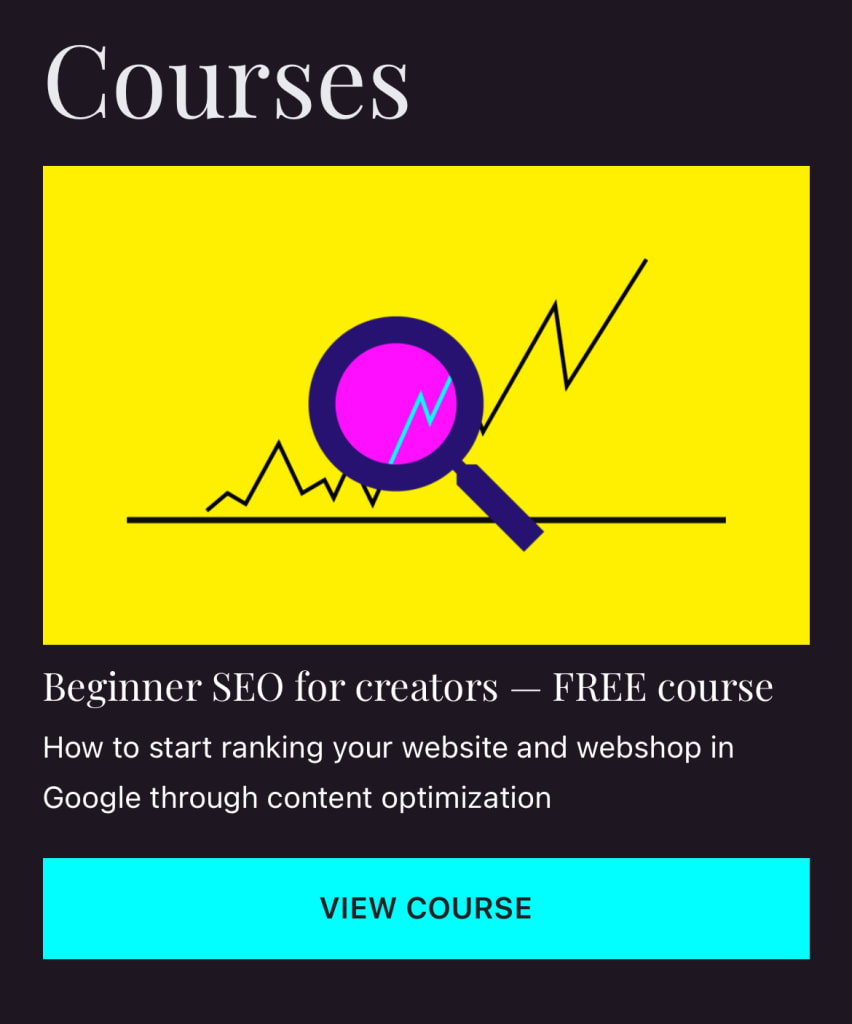 SEO for creators course