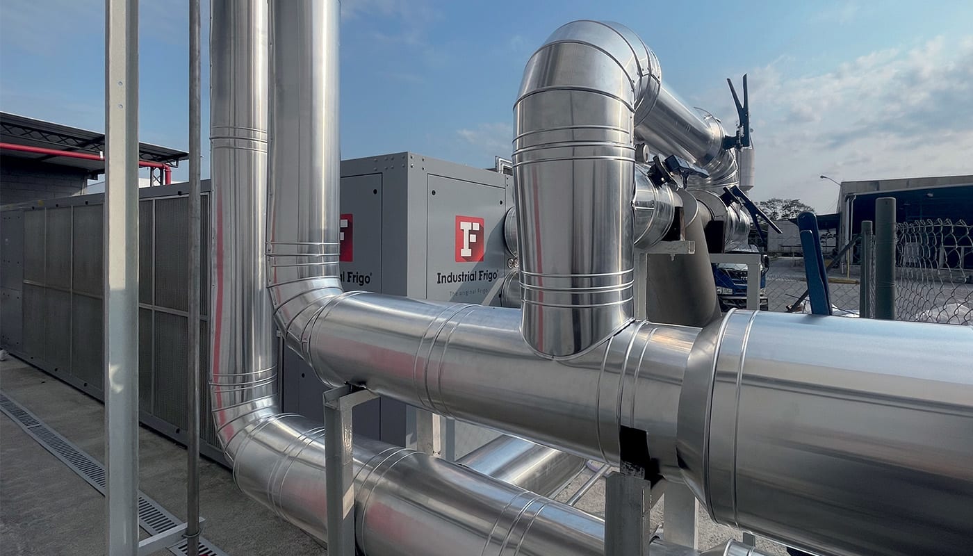 Outdoor installation of large Industrial Frigo systems for industrial temperature control