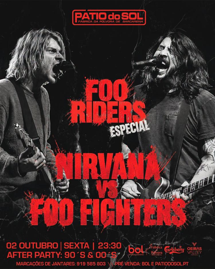 Foo Riders enfrentam Nirvana e Foo Fighters numa noite especial no Pátio do Sol