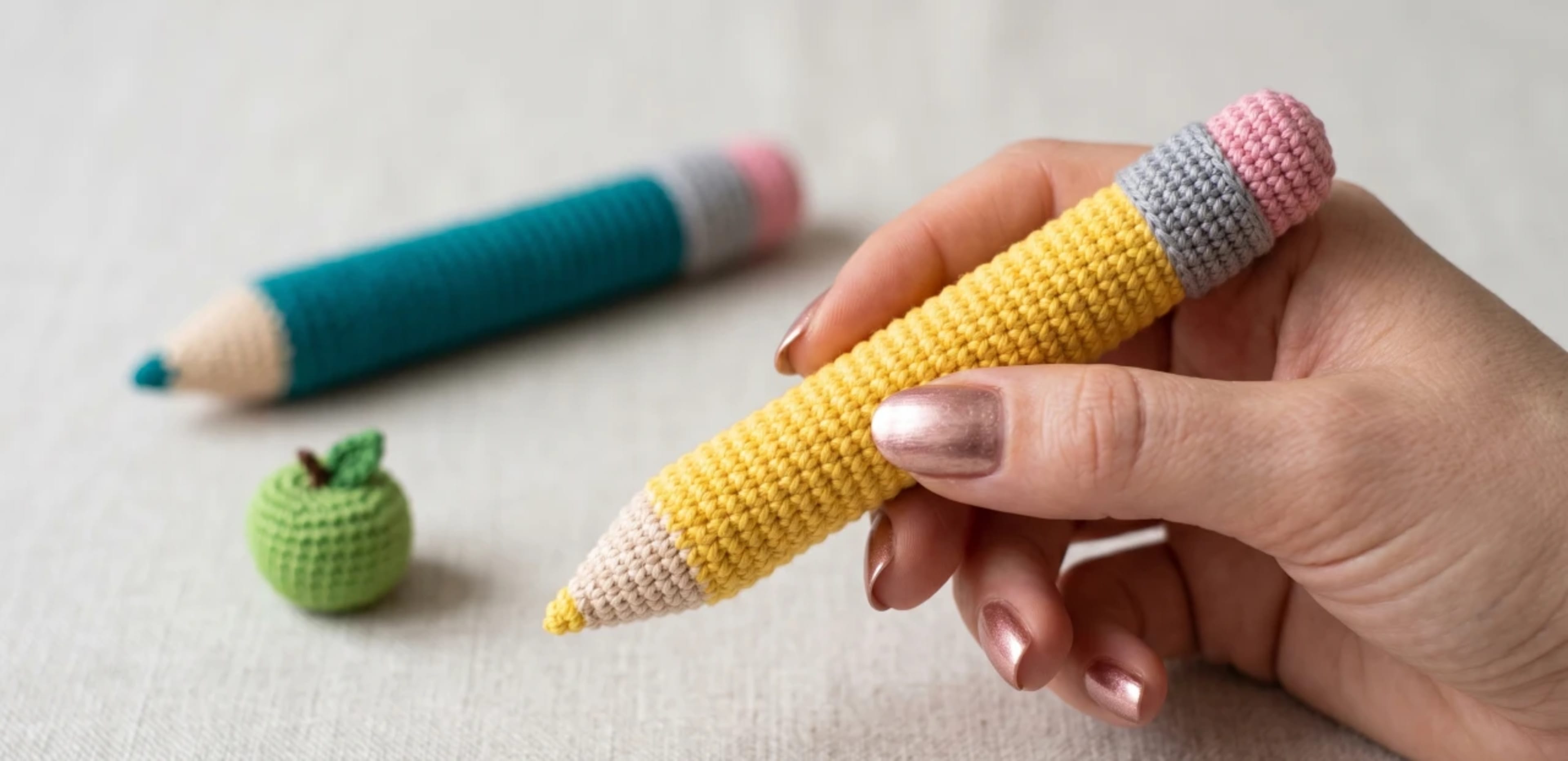 Crochet Pencil Keychain Pattern - Quick & Cute!