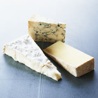 A Classic Cheeseboard: Brie, Cheddar & Blue