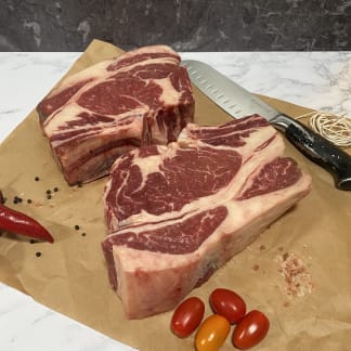 2 Organic Tomahawk Steaks 35 Day Dry Aged - with Free Delivery