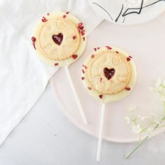 White Chocolate Jammy Dodger Lollipop