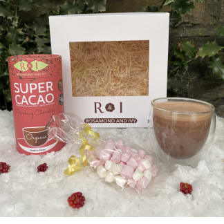 Hot Chocolate, Mini Mallows & Double Walled Glass Luxury Gift Box