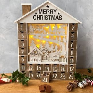 Luxury Chocolate Truffle Wooden Advent Calendar