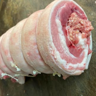 Christmas Stuffed Crackling Joint with Sausagemeat.