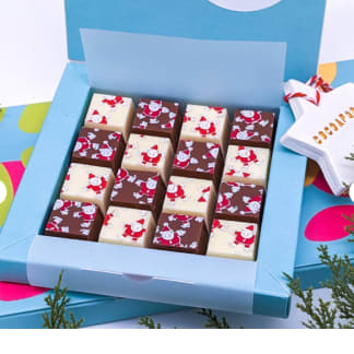 Christmas Message Milk And White Santa Chocolates