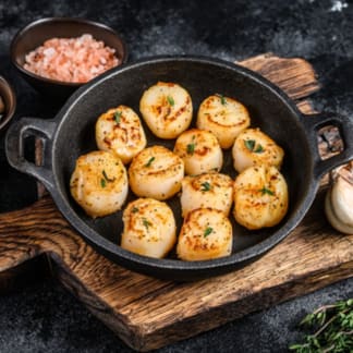 Diver Caught Cornish King Scallops - Roe On