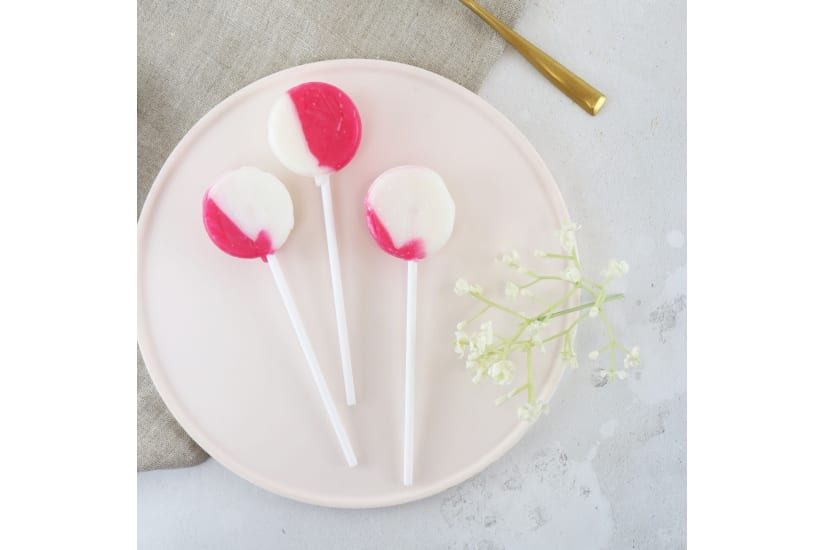 Raspberry and White Chocolate Lollipops