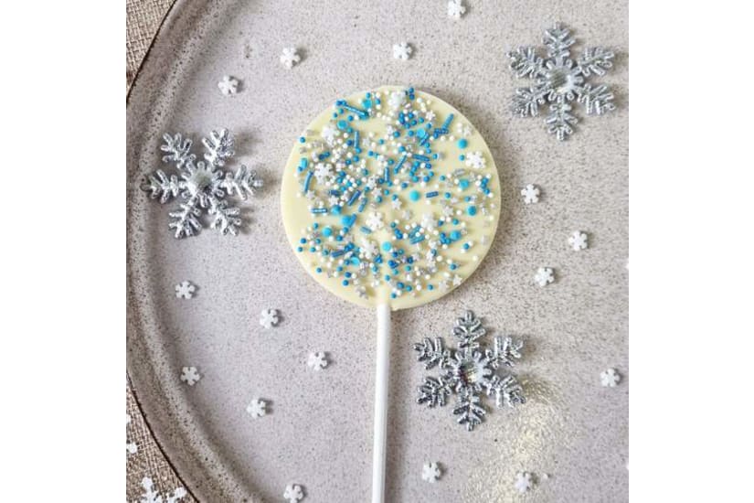 White Chocolate Frosty Sprinkles Lollipop