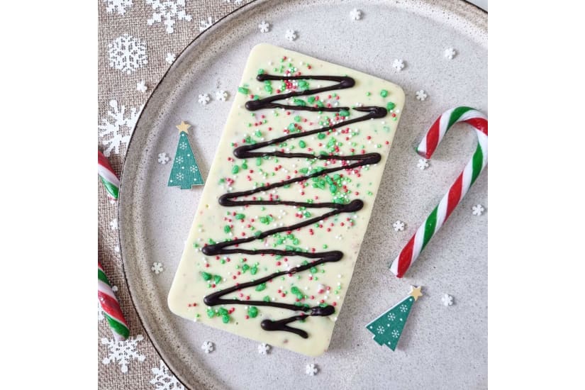 Peppermint Bark White Chocolate Slabb