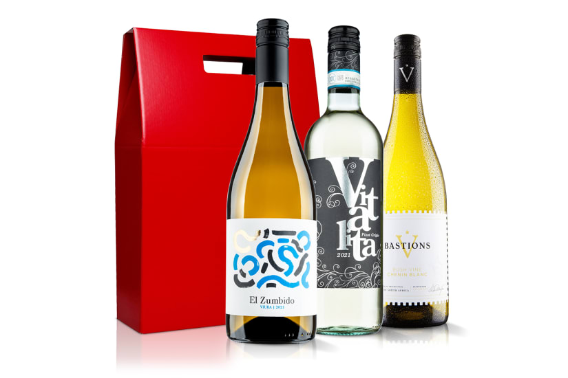 White Wine Trio in a Red Gift Box