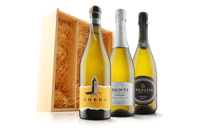 Luxury Prosecco Trio In Wooden Gift Box