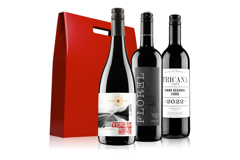 Red Wine Trio with Red Gift Box
