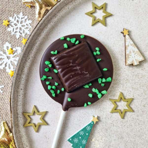 Vegan Dark Chocolate Mint Thin Lollipop