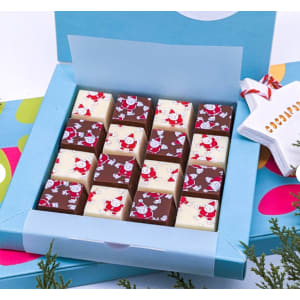 Christmas Message Milk And White Santa Chocolates