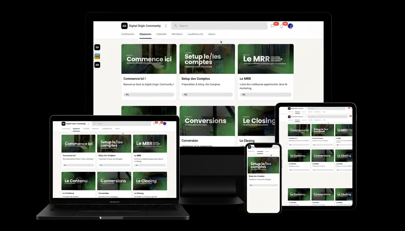 Mockup de la formation Stev. avec le logo sur les écrans