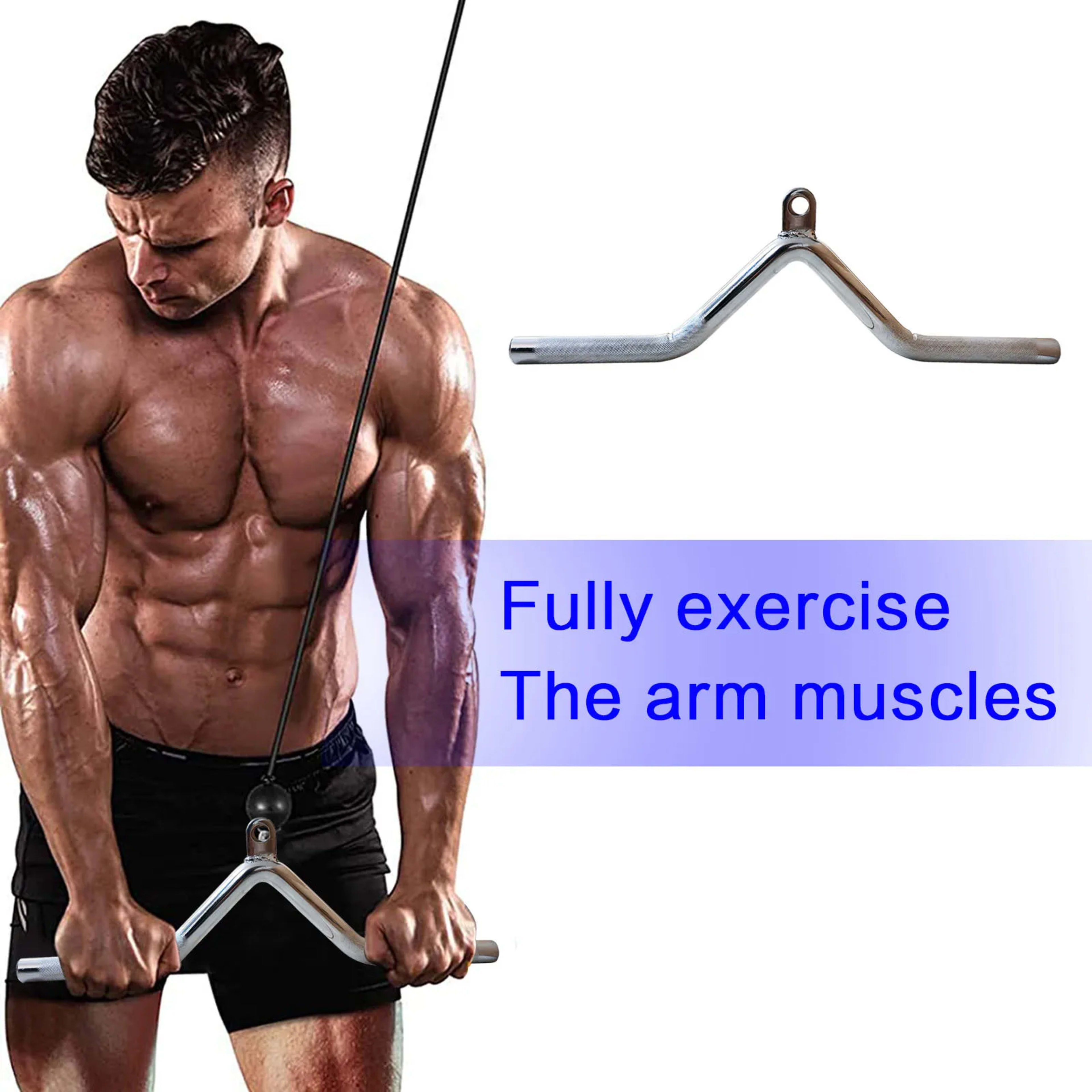 Gym Home Equipment Accessories Lat Pull Down Bar，Chrome-plated Surface Anti-rust High Load-bearing Fitness Tricep Rope T 5