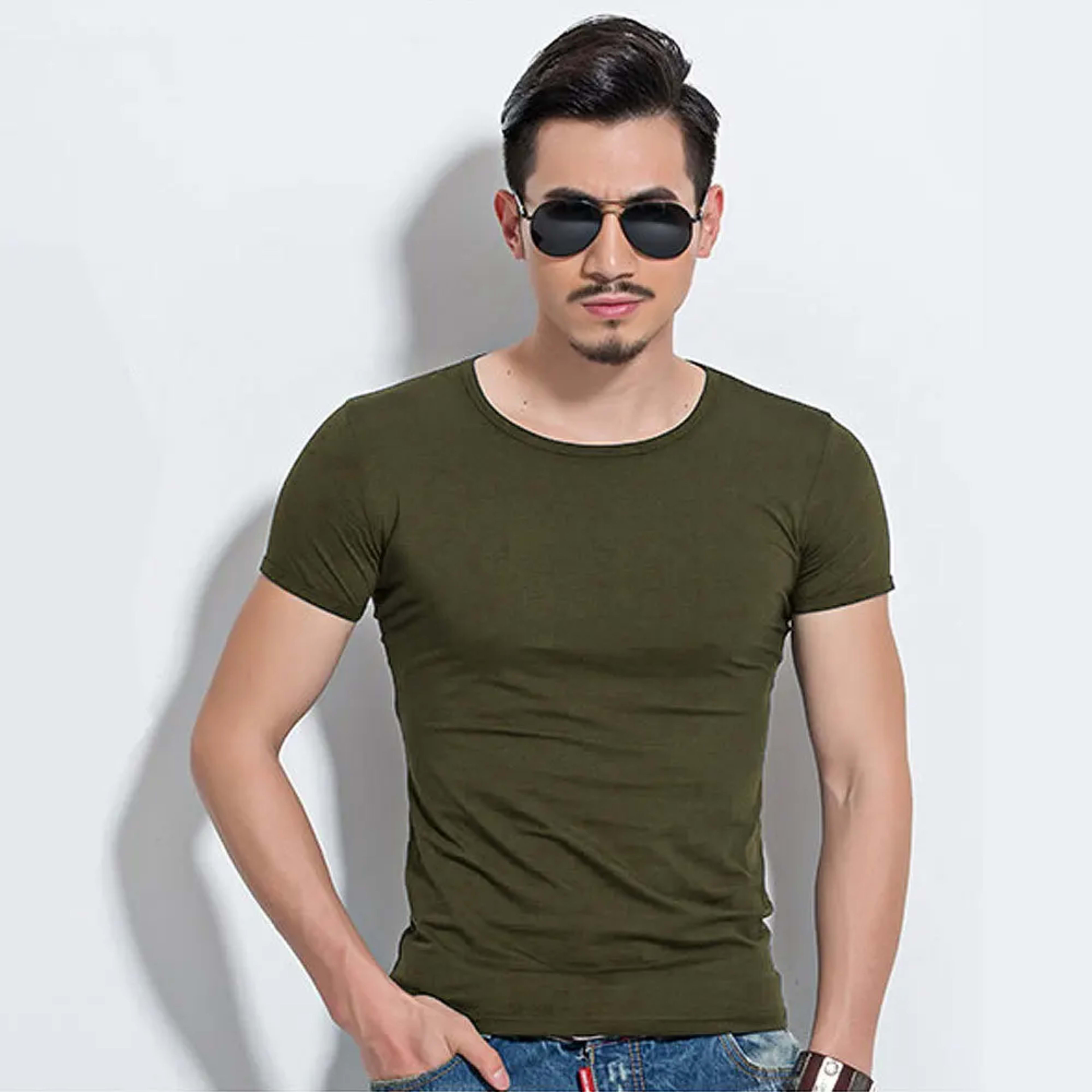 Men's T Shirt Short Sleeve Men T-Shirt O-Neck Slim Solid Color Half Sleeved Man Tops Tee Shirt 2026 MRMT Men T Shirt Clo 10